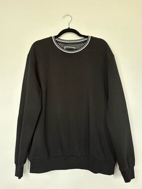 DENIM & FLOWER Mens Black Crewneck Size XL Closet Essential Layering Pullover
